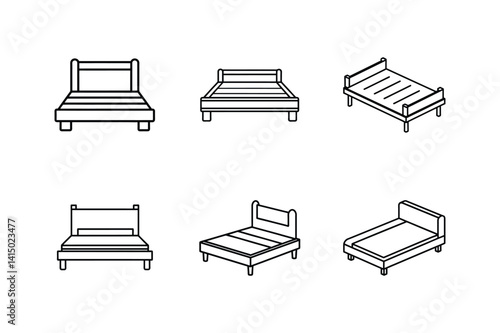platform bed icon line art vector illustration
