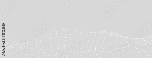 Gray background with a digital wave pattern. The background is smooth and minimalistic. Gray color enhances the modern background style. Abstract digital wave grid, gradient background vector