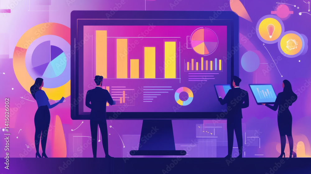 Data analysis trends office space illustration digital environment professional viewpoint visualizing insights for growth Data analysis trends office space illustration digital environment professional viewpoint visualizing insights for growth