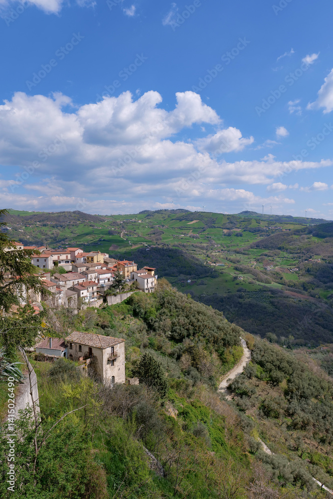Panoramic view of San Giorgio la Molara in Campania, Italy.