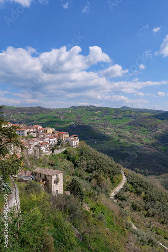 Obraz na płótnie Panoramic view of San Giorgio la Molara in Campania, Italy. w salonie