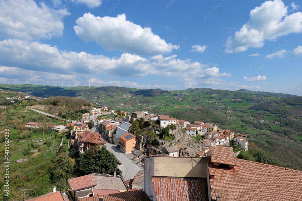 Panoramic view of San Giorgio la Molara in Campania, Italy.
