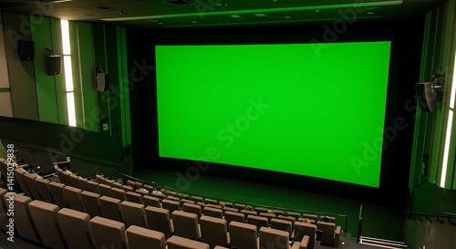 green screen cinema background, in a movie theater