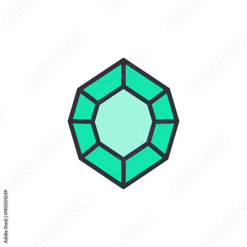 Gemstone colored icons, minimalist vector illustration ,simple transparent graphic element .Isolated on white background