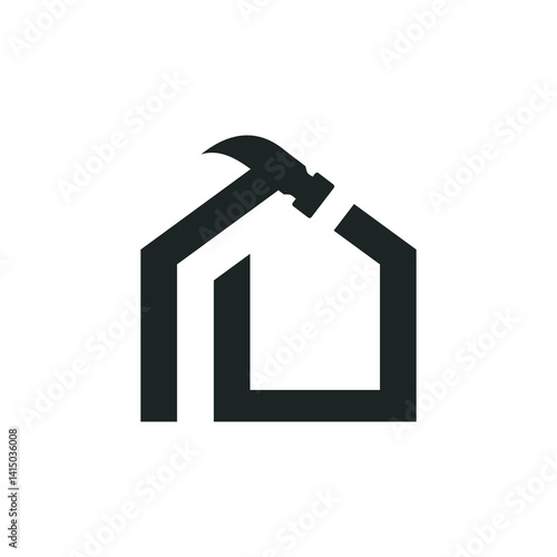 logotype, handyman, symbol, vector, illustration, service, design, sign, hammer, repair, tool, business, construction, mechanic, work, wrench, equipment, home, carpenter, industry, house, icon, compan