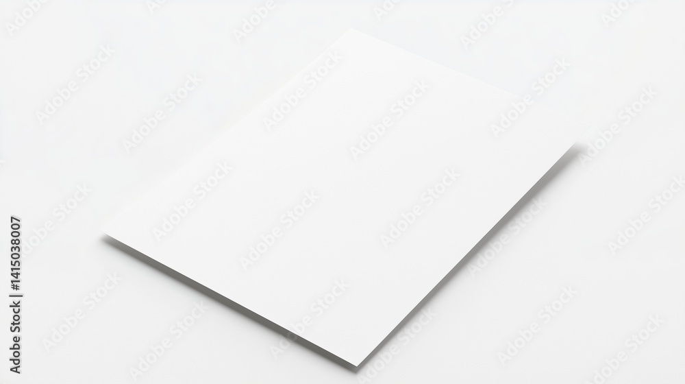 Blank white paper sheet for branding, design, and printing mockup Blank white paper sheet for branding, design, and printing mockup