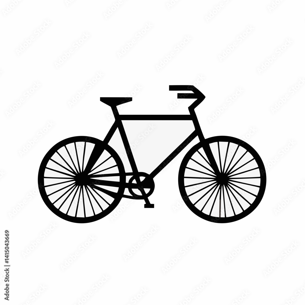 Black bicycle vector, simple transportation icon Black bicycle vector, simple transportation icon