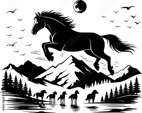 Horse Svg,Running Horse Svg,cowboy shirt svg 