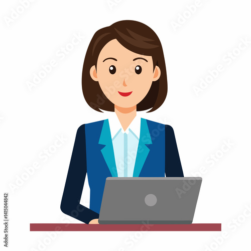 Business women working on laptop 
