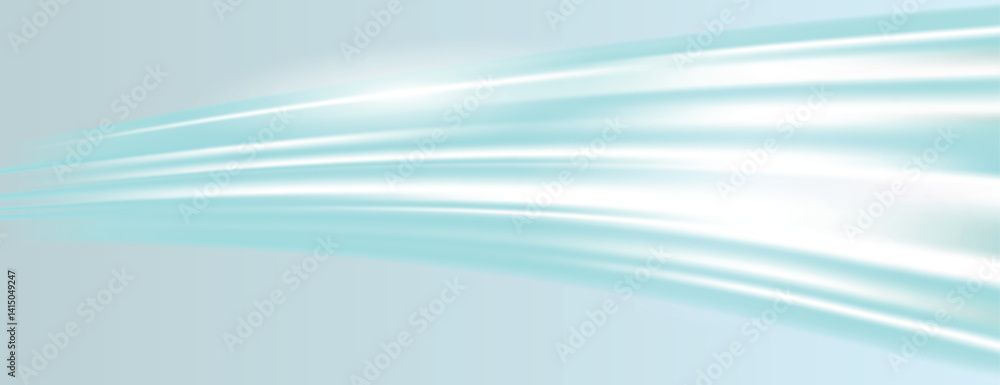 Fototapeta premium A smooth, flowing background with light blue and white hues. The background features a silky texture with blue and white gradients. Gradient wave background vector. Blue background.