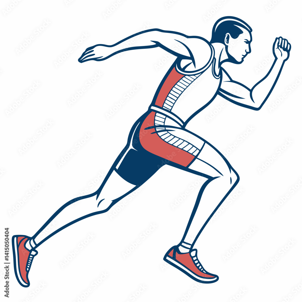 Male athlete running swiftly in an energetic pose Male athlete running swiftly in an energetic pose