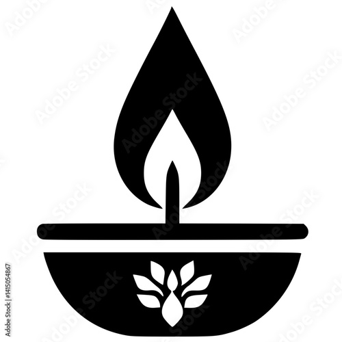 Silhouette of Waisak celebration lamp decoration