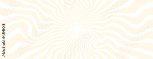 Obraz na płótnie Retro background with wavy lines in cream and white. Cream color creates a soft, swirling texture for a dynamic background. Psychedelic pattern background vector. Yellow background. w salonie