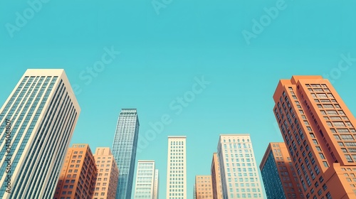 A modern cityscape of tall skyscrapers reaching towards the sky  long title An urban cityscape