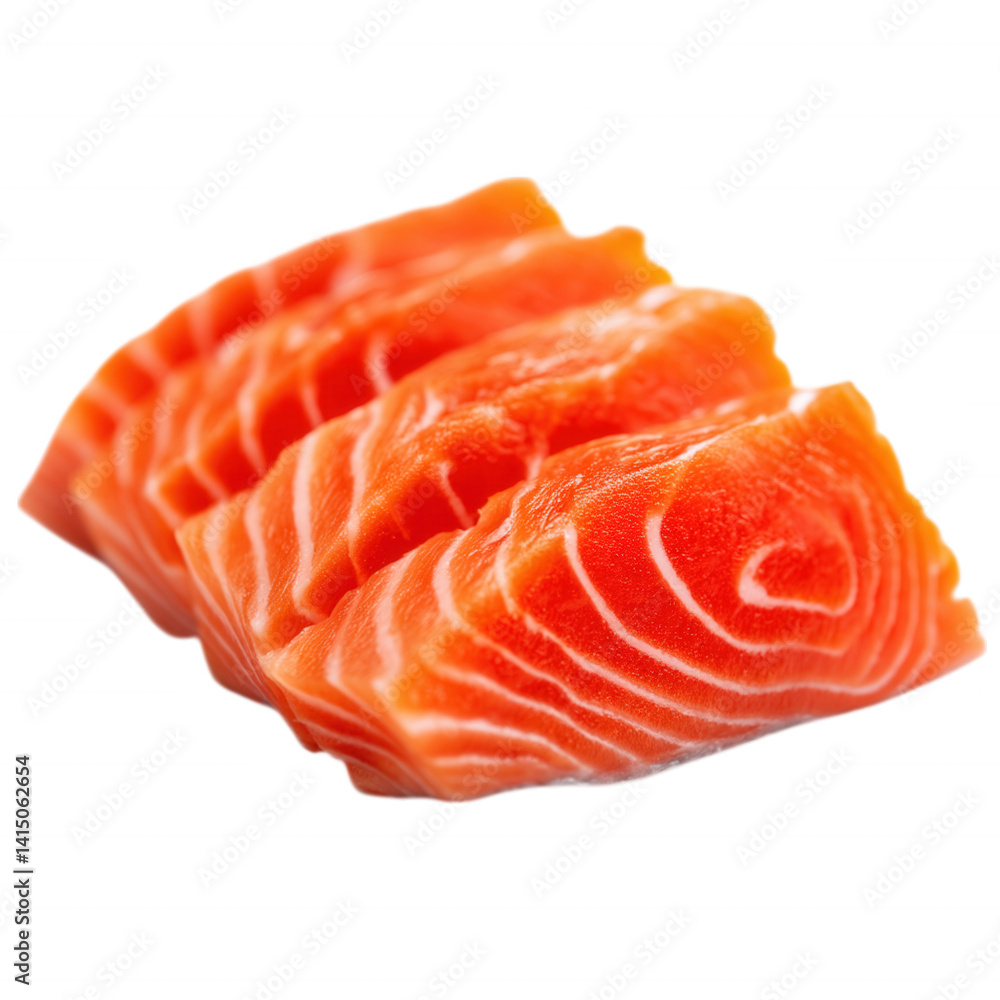 Fresh Raw Salmon Shasimi Fillet Clean Sliceson Transparent Background Fresh Raw Salmon Shasimi Fillet Clean Sliceson Transparent Background
