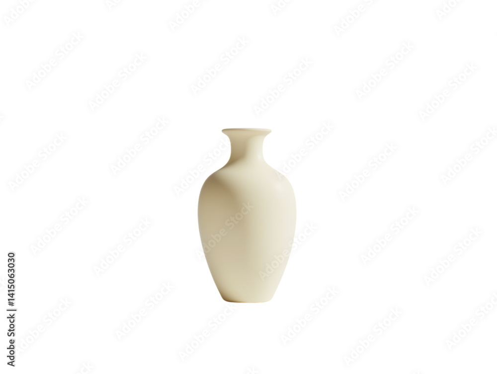 A smooth ceramic vase with a minimalist design, handcrafted with a matte finish. transparent PNG A smooth ceramic vase with a minimalist design, handcrafted with a matte finish. transparent PNG