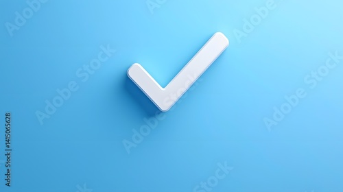 White check mark on a blue background