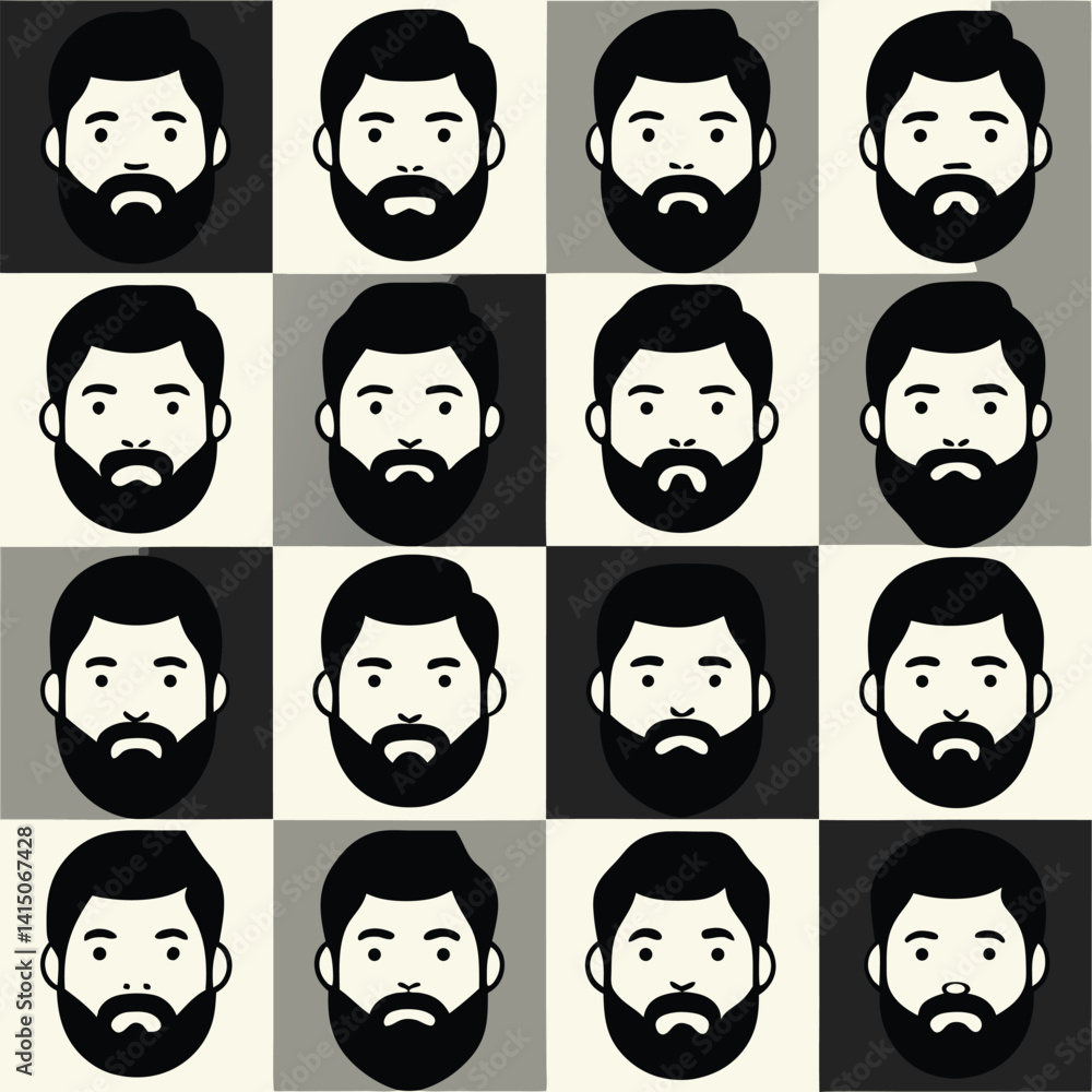 Set of people icons in black and white man and woman. Vector illustration of group of stylized people in black and whith. Set of people icons in black and white man and woman. Vector illustration of group of stylized people in black and whith.