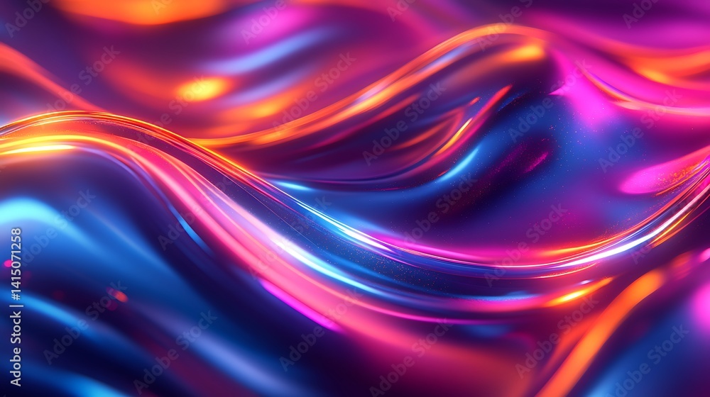 Vibrant Neon Abstract Waves, Vibrant abstract waves in neon colors creating a dynamic flow Vibrant Neon Abstract Waves, Vibrant abstract waves in neon colors creating a dynamic flow