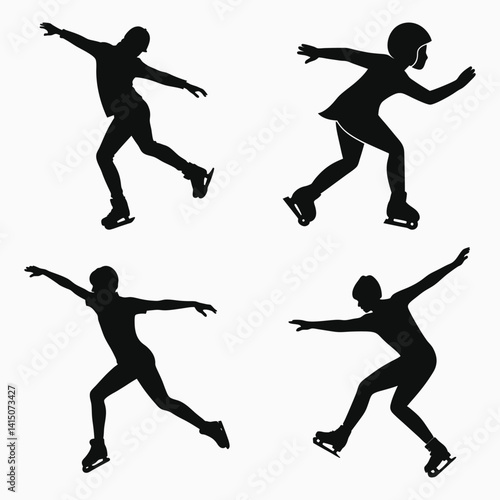 Skating silhouettes illustration