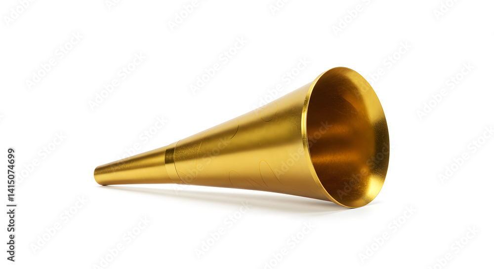 Naklejka premium Gold Horn Isolated on White Background