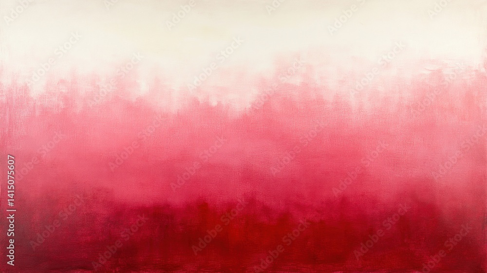 Fototapeta premium A vibrant crimson and white ombre abstract painting.
