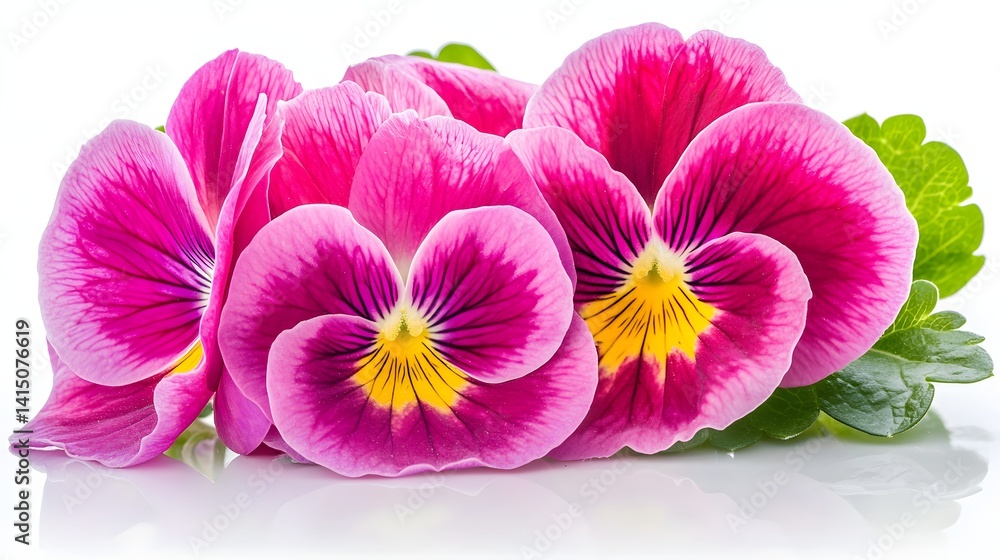 Vibrant Pink and Purple Pansy Flowers Blooming in a Fresh and Colorful Botanical Arrangement