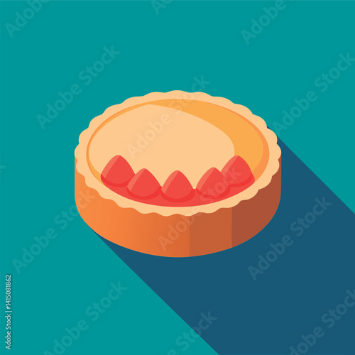 Vector illustration of a Delicious strawberry tart illustration.