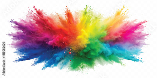 realistic holli festival colour explosion isolated on white background