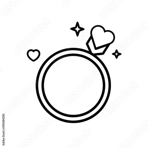 engagement ring with hearts and sparkles