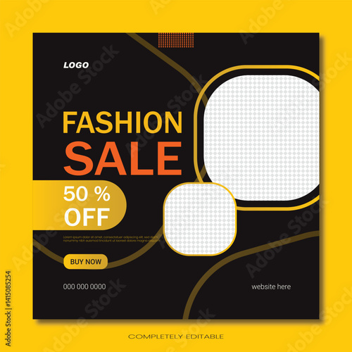 Fashion sale social media post template design.