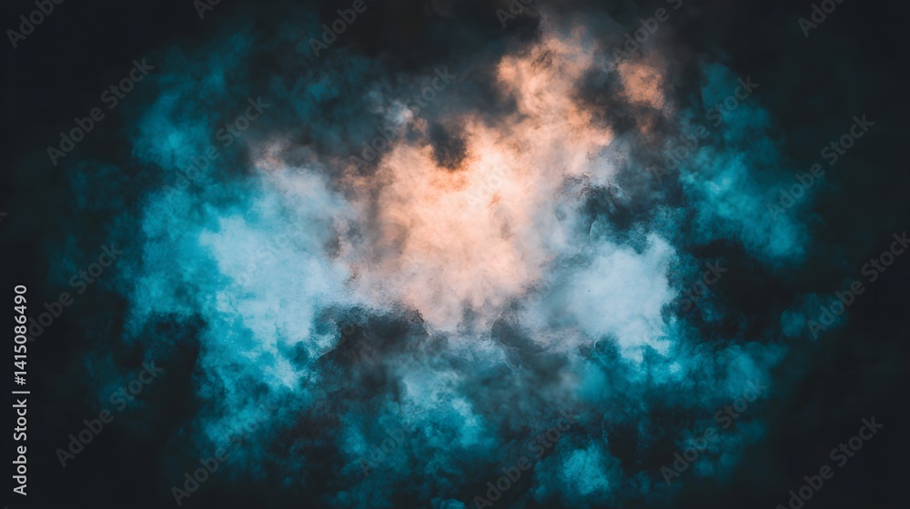 Abstract Cloud Formation with Blue and Orange Hues Captured in a Dramatic Atmosphere Abstract Cloud Formation with Blue and Orange Hues Captured in a Dramatic Atmosphere