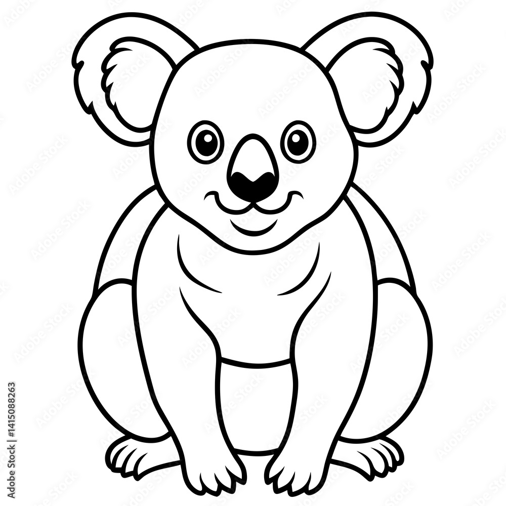 Obraz premium Koala Line Art on White