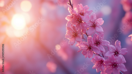 cherry blossoms with sunlight