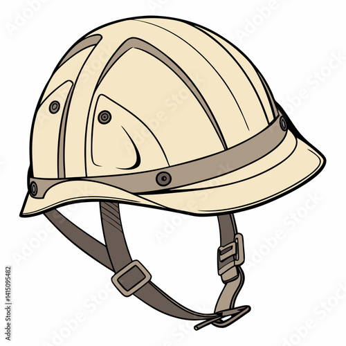 Vector Illustration Of A Safari Pith Helmet Exploring Adventure Attire Design