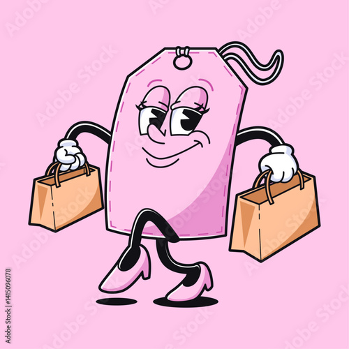 vintage cartoon character feminine tag