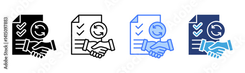 Trade Agreement icon sheet multiple style collection