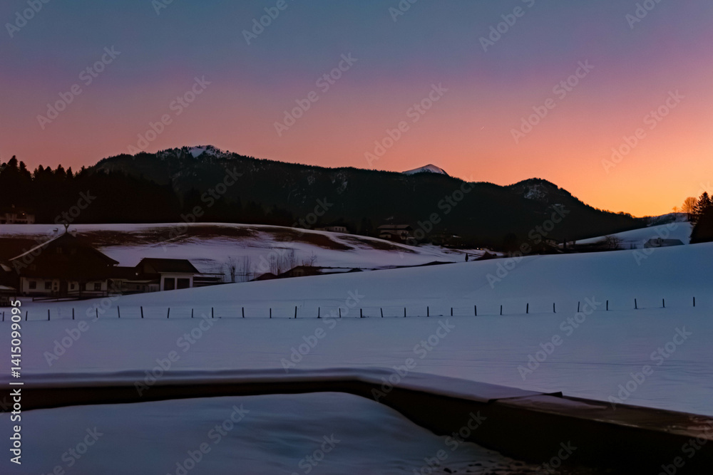 Alpine sunrise view at Abtenau, Salzkammergut, Salzburg, Austria