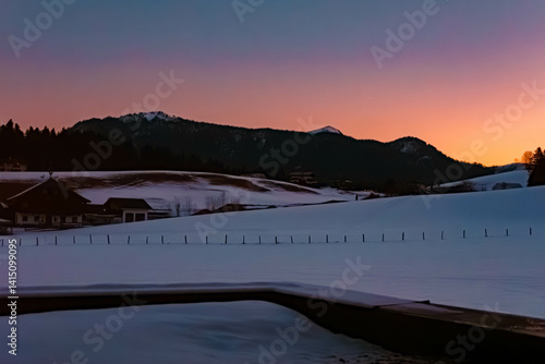 Obraz na płótnie Alpine sunrise view at Abtenau, Salzkammergut, Salzburg, Austria w salonie
