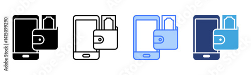 Digital Wallet icon sheet multiple style collection
