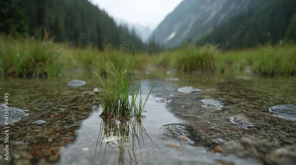 Obraz premium Tranquil mountain stream landscape nature photography
