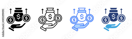 Capital Gain icon sheet multiple style collection