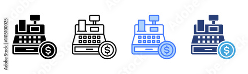 Cash Register icon sheet multiple style collection