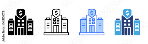 Insurance Companies icon sheet multiple style collection