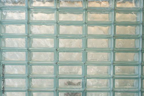 Glass block wall seamless background and texture, translucent glass block wall