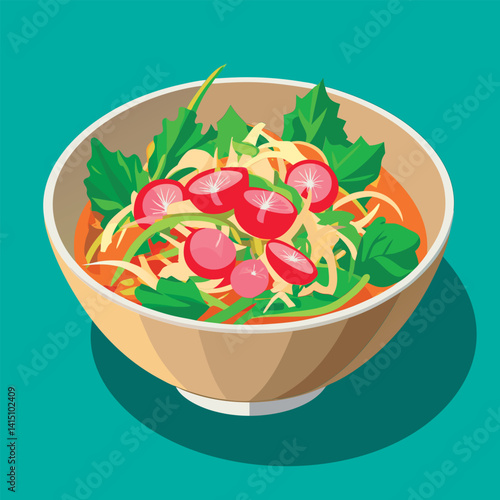 Colorful vegetable salad in a bowl.