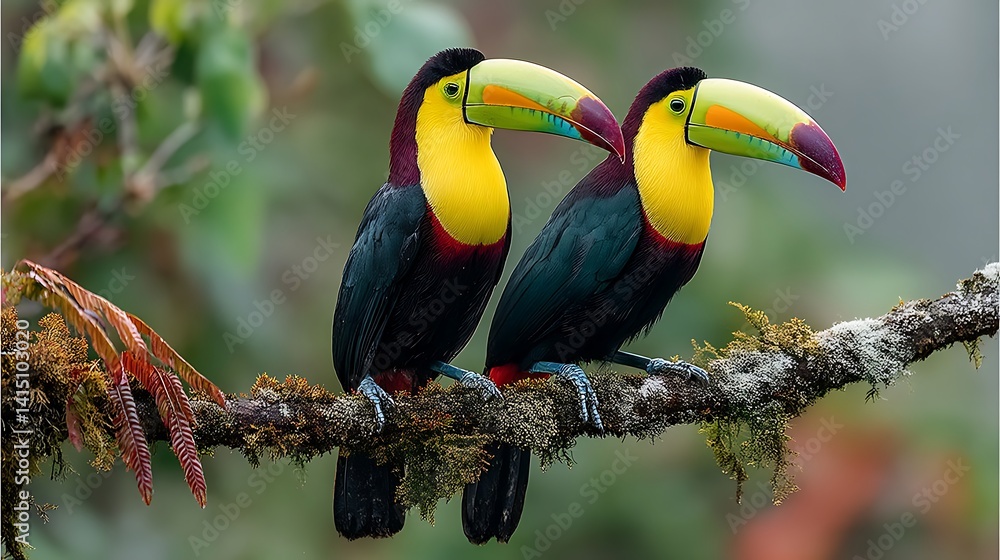 Fototapeta premium Two toucans on a branch