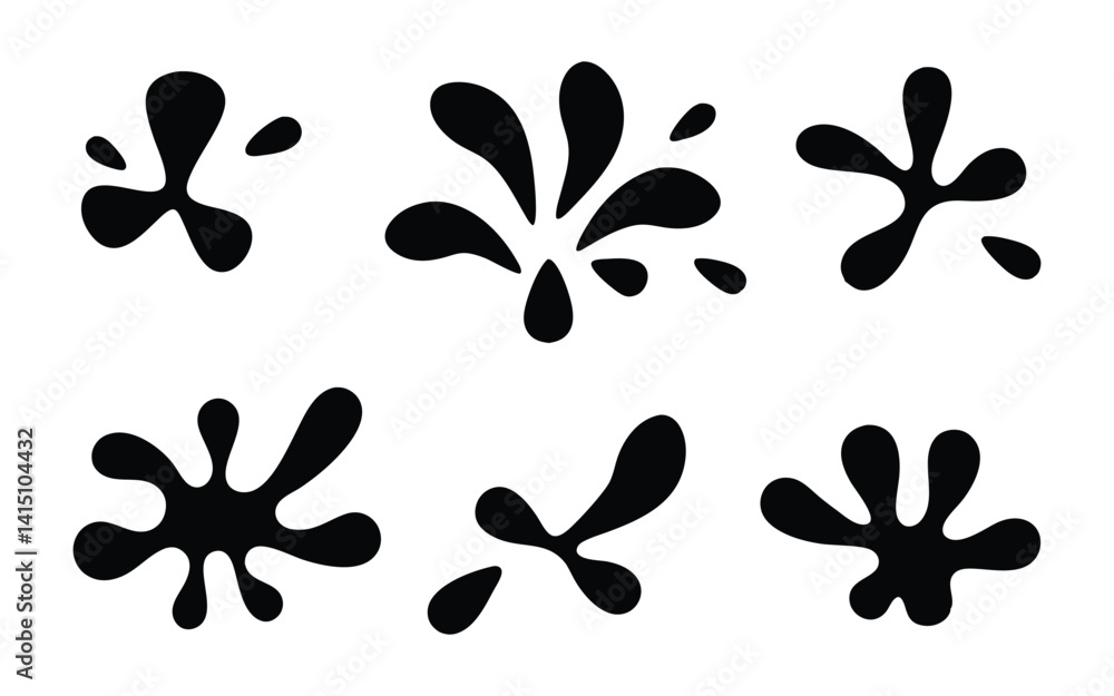 Splash vector silhouette set