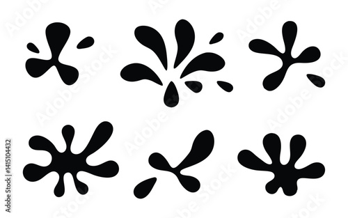 Obraz na płótnie Splash vector silhouette set w salonie