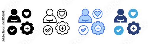 Competency icon sheet multiple style collection